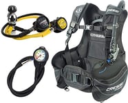 Cressi Unisex Cressi Start Scuba Set B C D and Regulator Plus Octopus INT Black Small, Black, S UK