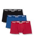 BOSS Mens BoxerBr 3P Power Three-Pack of Stretch-Cotton Boxer Briefs with Logos