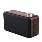 SATIOK Wooden Wireless Bluetooth Speaker, Portable USB Home Subwoofer Audio, Voice Prompts, Support Hands-free Calling, TF Card USB Playback, 3.5MM Audio Input, with 1500mAh Rechargeable Battery