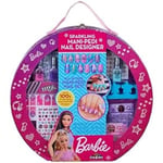 Cra-Z-Art 34070 Barbie Sparkling Mani Designer Babrie Carry Case Beauty Set Polish, Pedi soak and Nail Stickers Official Merchandise, Each