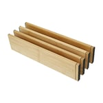 Lot de 4 séparateurs de tiroir réglables en bambou, organiseur de tiroir extensible (42,4 à 55,6 cm) pour cuisine, chambre, salle de bain, commode et