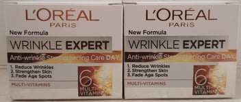 2x L'Oreal Paris Wrinkle Expert Anti-Wrinkle Strengthening Care Day Cream 50ml