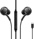 USB C Earphones, AMPLE Type C Earbuds Wired Digital HiFi Stereo in-Ear Bass Earbud USB C Headphones with Mic and Volume Control Compatible For Google Pixel 5 4 3 2 XL 3A 4A (BLACK)