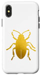 Coque pour iPhone X/XS Art Golden Wild Beetle pour hommes, femmes et enfants