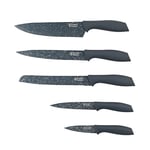 Russell Hobbs RH01402 Nightfall Stone 5 Piece Knife Set, Chef’s Knife, Bread Knife, Carving Knife, Utility Knife, Paring Knife, Stainless Steel, Non-Stick, Dishwasher Safe, Blue Marble