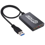 LiNKFOR USB 3.0 to Dual HDMI Adapter with 3.5mm Audio Output 1080P Expand Computer to 2 Different Images Simultaneously Compatible with Mircrosoft 7 8 10 Mac OS Vista 32bit Chrome OS