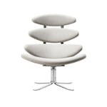 Fredericia Furniture - Corona Chair, Brushed Chrome, Fabric Cat. 1 Capture 4101 - Fåtöljer - Poul M. Volther