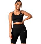 Icaniwill W Ribbed Define Seamless Sports Bra Juoksuvaatteet BLACK/BLACK