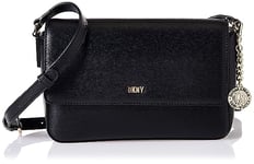 DKNY Women's Bryant Md Flap Cross Shoulder bag, Black/Gold, One Size UK