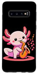 Coque pour Galaxy S10 Saxophone mignon jouant axolotl amusant amateur de musique