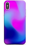 Neon Pink & Blue Bright Tie Dye Holograph Colours Slim Phone Case for iPhone XS Max TPU Protective Light Strong Cover with Bright Neon Abstract
