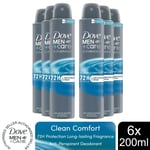 Dove Anti-Perspirant Men+Care Advanced 72H Protection Deodorant 200ml, 6 Pack