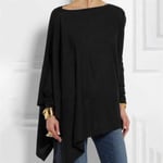 Loose Shirts Solid Color Long Sleeve Pullover Tops Casual Women B Xl