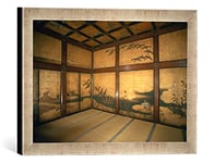 Kunst für Alle 'Encadré Image de Kano ryokei Kyoto, Espace l'art de wildgaense dans Le Nishi Hong, Impression dans Le Cadre de Haute qualité Photos Fait Main, 40 x 30 cm, Argent Raya