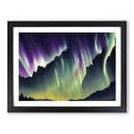 Watercolour Aurora Borealis Vol.4 H1022 Framed Print for Living Room Bedroom Home Office Décor, Wall Art Picture Ready to Hang, Black A2 Frame (64 x 46 cm)