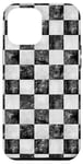 iPhone 14 Plus Vintage Checkered Pattern White and black Checkered Case