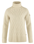 Fjällräven Övik Cable knit Roller neck, Ullgenser Dame Chalk white 84793 M 2022