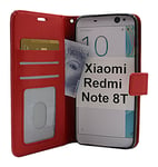 Crazy Horse Wallet Xiaomi Redmi Note 8T (Röd)