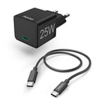 Quick Charger 1x USB-C with Cable 25W PD 1.0m Black
