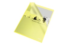 Esselte Standard Plus - L-formet mappe - for A4 - kapacitet: 40 ark - gennemsigtig gul (pakke med 100)