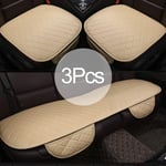 GPPSUN Auto Seat Pad, Car Seat Cushion PU Leather Fit for Kia Sport, Waterproofcar Seat Protector, 3 Pieces,Beige