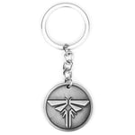 guangxichuangshengxinfu The Last Of Us 2 Keychain Firefly Logo Letter Dogtag Joel Ellie Key Chain Ring(silver)