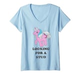 Womens My Little Pony Retro Twilight Looking For A Stud Logo V-Neck T-Shirt