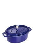 La Cocotte - Oval Cast Iron, 3 Layer Enamel Home Kitchen Pots & Pans Casserole Dishes Blue STAUB
