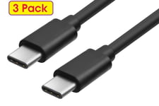 3x Pack USB C to C Cable Fast Charger Lead for Type C Ipad iPhone 15 & phones