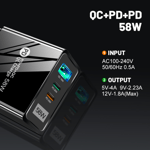 58W USB C Väggladdare 3-Port GaN PD Snabbladdning Dubbel USB-C svart svart