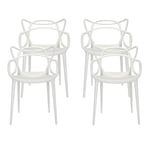 Kartell - Masters Chair 5866, White, 4-pack - Vit - Matstolar - Plast