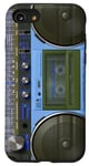 Coque pour iPhone SE (2020) / 7 / 8 Boombox Throwback Retro Music Stereo Ghettoblaster Bleu