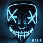 Halloween Mask LED Light up Purge Mask för Festival Cosplay Halloween Costume Blue