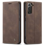 CaseMe Slim Plånboksfodral Samsung Galaxy S22 Brun