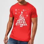 Star Wars Christmas Character Tree Red T-Shirt - L