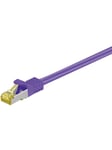 Pro RJ45 patch cord CAT 6A S/FTP (PiMF) 500 MHz with CAT 7 raw cable violet - Lila - 5 meter