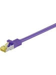 RJ45 patch cord CAT 6A S/FTP (PiMF) 500 MHz with CAT 7 raw cable violet