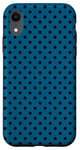 Coque pour iPhone XR Petit motif géométrique à pois bleu turquoise et noir