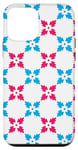 Coque pour iPhone 12 mini Blue Red Snowflakes Cross Leaves Flower Symmetry Pattern