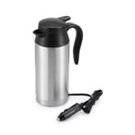Verdelif Car Electric Kettle, Travel Kettle 750ml 12V Portable Stainless Steel Car Electric Kettle with Sealed Rubber Band Car Heating Cup for Hot Water, Coffee, Tea