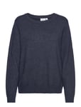 Viril O-Neck L/S Knit Top - Noos Navy Vila