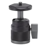 Mini Kulhuvud 1/4 tum Skruv 360 Grader Roterbar Aluminiumlegering Kallskoadapter för Stativ SLR Monopod
