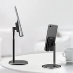 iPhone / smartphone holder i aluminium - Justerbar vinkel - Perfekt til serier/film/sociale medier - Sort