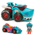 T-RACERS Mega Wheels T-Shark – Vehicle launcher with 1 exclusive driver and 1 exclusive vehicle. Compatible with other T-Racer cars