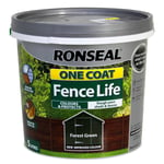 Ronseal 5 Litres Forest Green One Coat Fence Life Quick Dry Garden Shed Paint