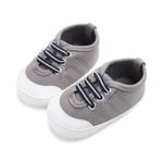 Baby Canvas Spring Soft Bottom Prewalker Shoes Dark Grey 13-18m
