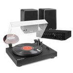 Vinyl Record Player Deck with SHFB65 Bookshelf Stereo Speakers - RP340