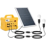 MSW Powerstation med solceller och 2 LED-lampor - 10 W 12 V