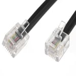 World of Data - 2m ADSL Cable - 100% Copper wire - Gold Plated Contact Pins - High Speed Internet Broadband - Router or Modem to RJ11 Phone Socket or Microfilter - BLACK