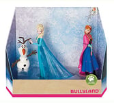 Bullyland 13446 - Set de figurines de jeu Princesse Elsa, Anna et Olaf de Walt Disney La Reine des Glaces, fidèles au détail, convient comme figurine de gâteau, pour enfants à partir de 3 ans